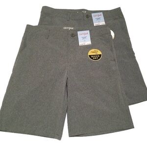 2- Cat & Jack Big Boys 18 Heather Olive/Gray Adjustable Waist Flat Front Shorts